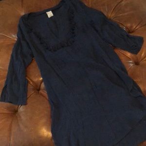 Navy Blue Coverup with tassels. Size Small